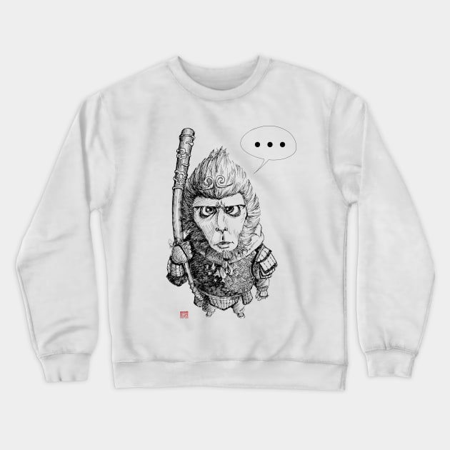 Monkey King Speechless Crewneck Sweatshirt by Huluhua